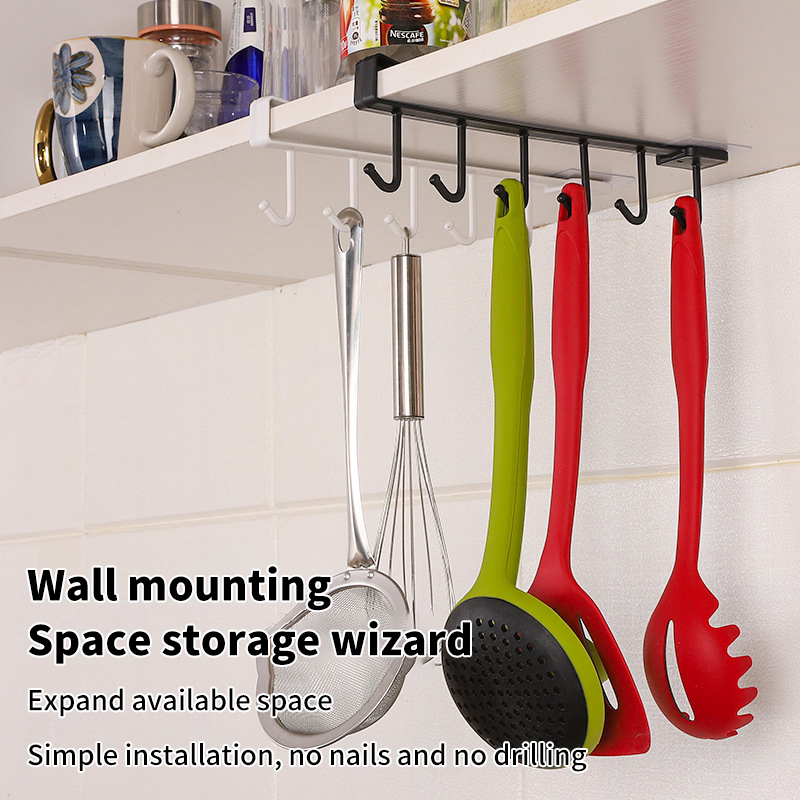 Kitchen Uncle - Scaffale portaoggetti a 6 ganci in