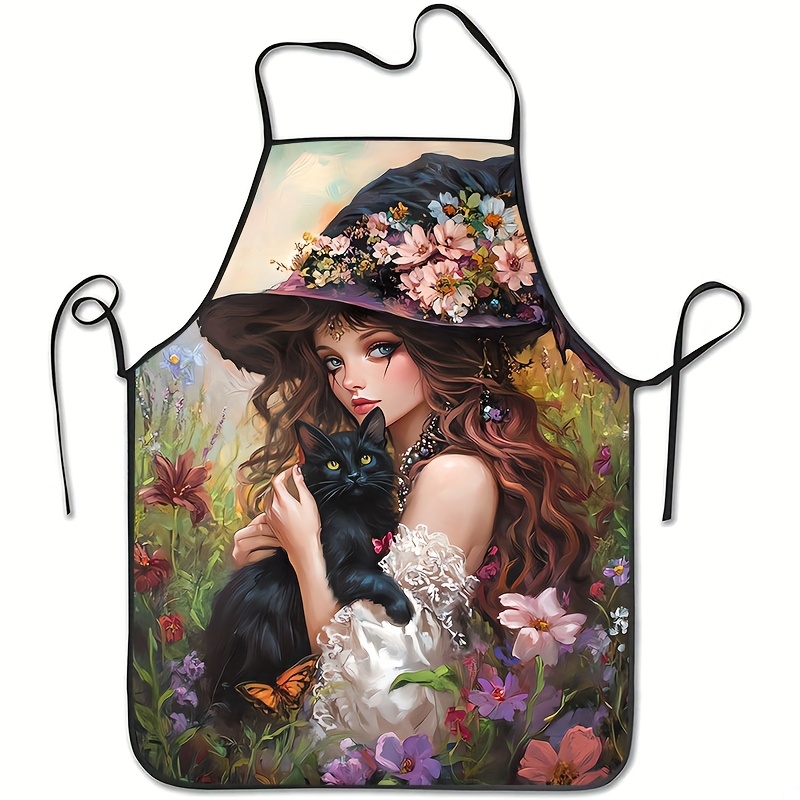 Kitchen Witch Baking - Un grembiule vintage con stampa a